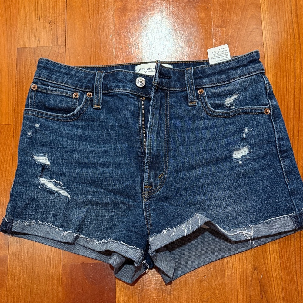 Abercrombie & Fitch Dark Blue Jean Shorts